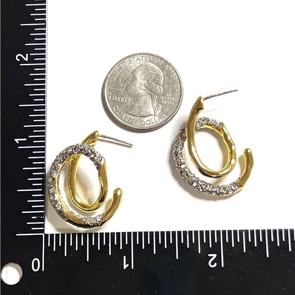 Solanales Twisted Orbit Earrings Gold Silver C Z Alexis Bittar STYLE N02 - Picture 4 of 4